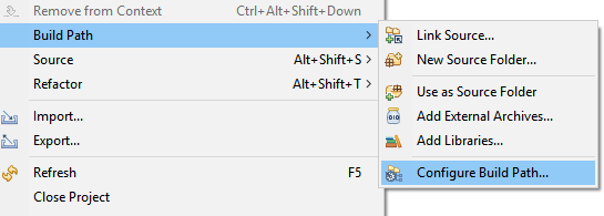 Now right click on the Project