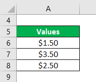 Range Formula Example 1