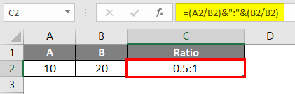 Ratio in Excel Example 1-3
