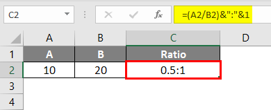 Ratio in Excel Example 2-3