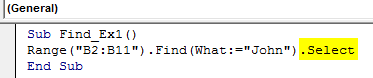 VBA Find Example 1-8