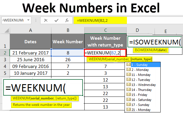 assigning week numbers in excel