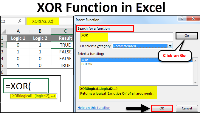 XOR Function in Excel