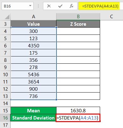 Calculation of Standard Deviation