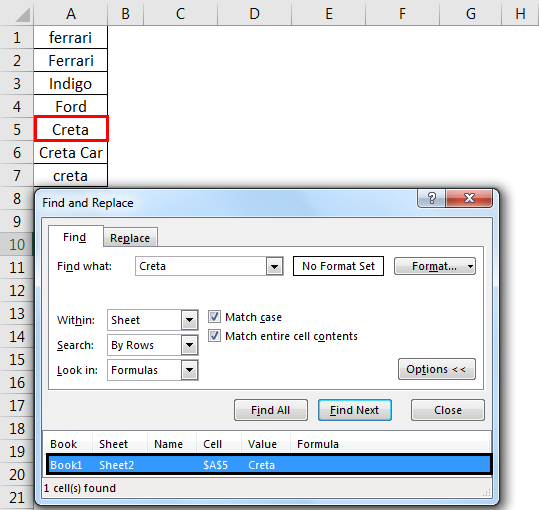 find in excel method 1-12