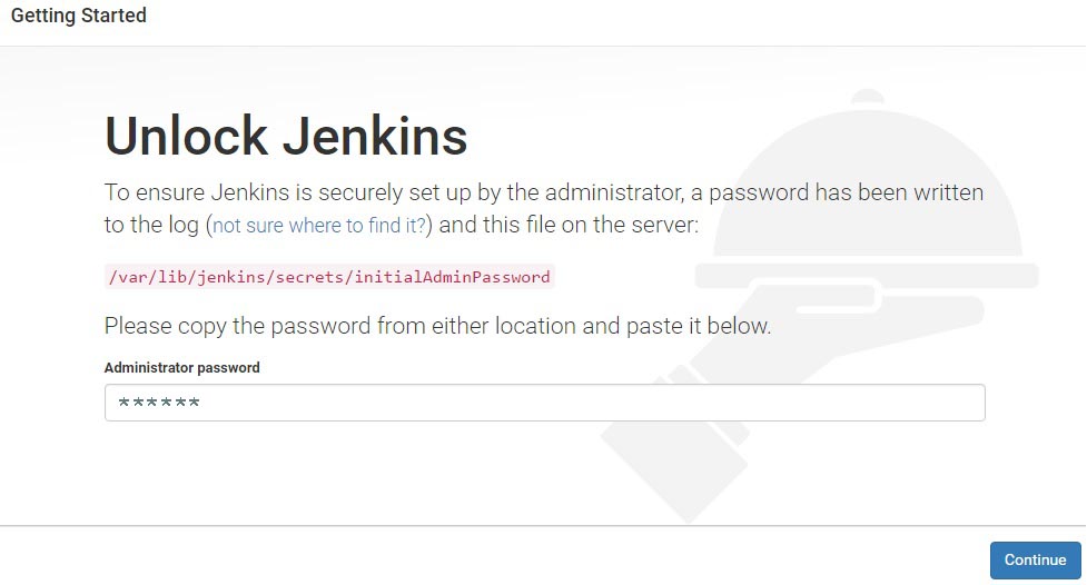 Enter password to unlock Jenkins
