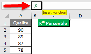 percentile formula in excel example 1-3