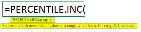 percentile formula in excel example 2-1