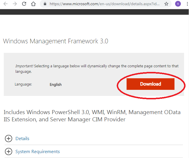 Download Windows Management Framework 3.0