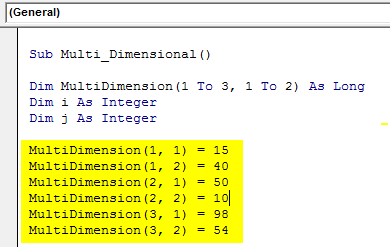 Multi Dimensional Array 1