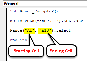 VBA Range Example 2-1