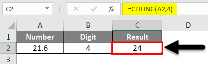 Rounding in Excel - CEILING Function Example