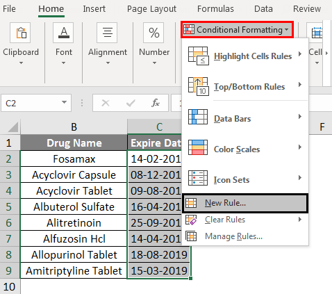 Conditional Formatting For Dates Example 2-3