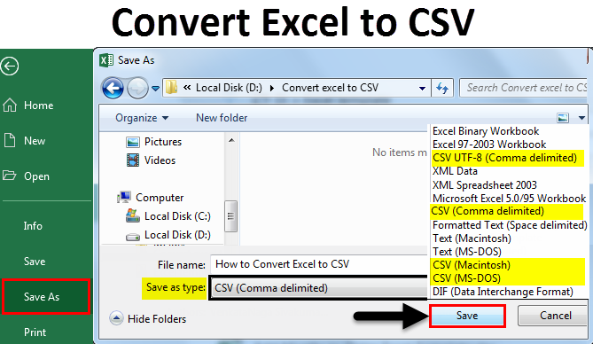 Convert Excel to CSV