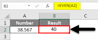 Rounding in Excel - EVEN Function Example