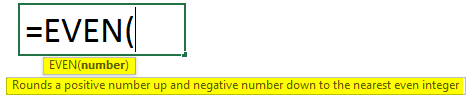 EVEN Function syntax