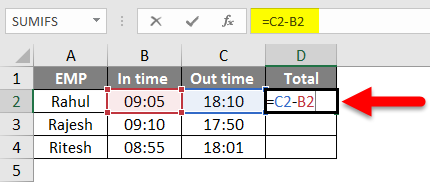 How To Sum Hour In Excel Example 1-1