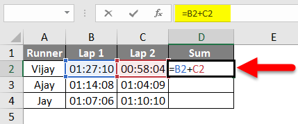 How To Sum Time In Excel Example 3-1