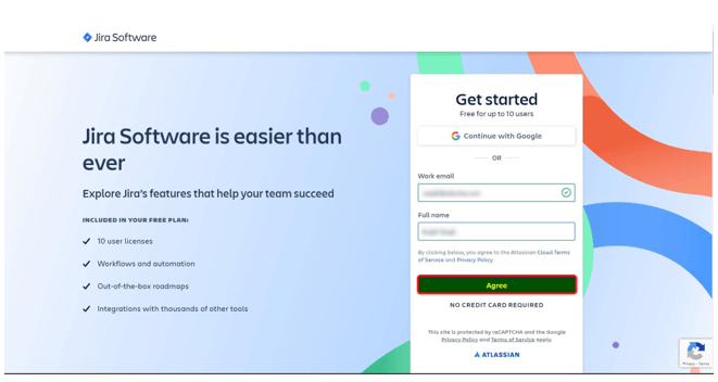 Jira Software account agree