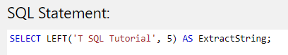T SQL String Functions - LEFT