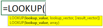 LOOKUP Function Syntax