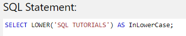 T SQL String Functions - LOWER