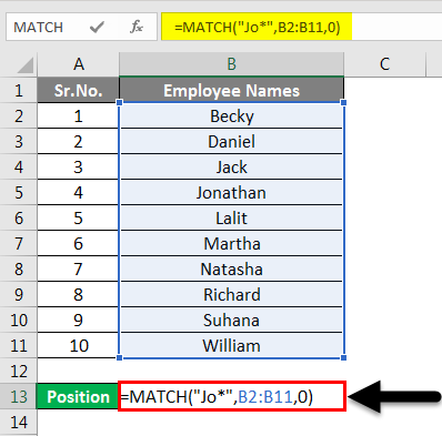 Match Function Example 2-1
