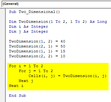 Two Dimensional Array 2