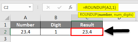 Rounding in Excel - Roundup Function 1