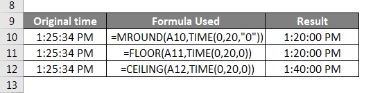 Rounding in Excel - Round time 2