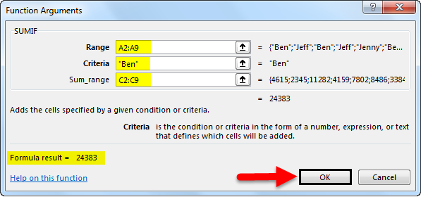 SUMIF With Multiple Criteria Example 2-3