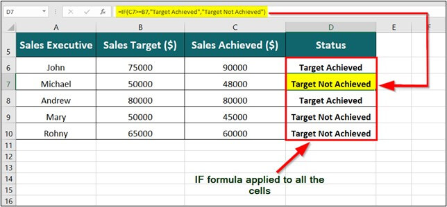 Excel IF Function - Step 3