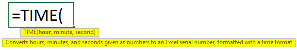 Time function syntax