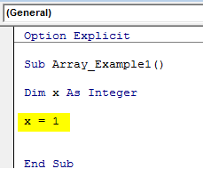 VBA Arrays Example 1-1