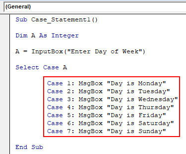 VBA Case Example 1-6