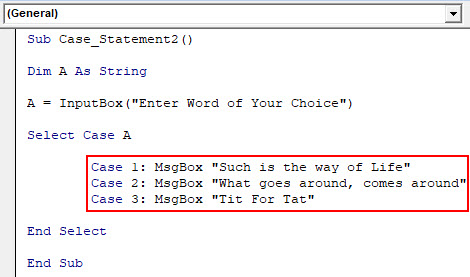 VBA Case Example 2-5