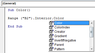 VBA Colour Index Example 1-5