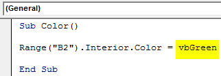 VBA Colour Index Example 1-7