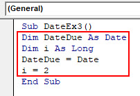 VBA Date Example 3-3