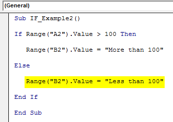 If With Else Statement code 2