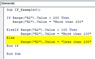 Nested If Statement with Else If Code 2