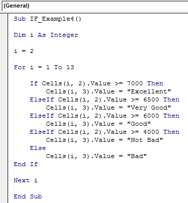 VBA Else If code 6