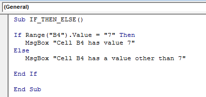 VBA IF Example 2-1