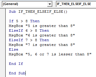 VBA IF Example 3-1