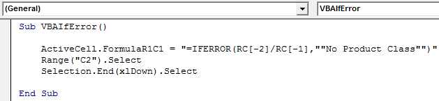 VBA IFERROR Example 1-4