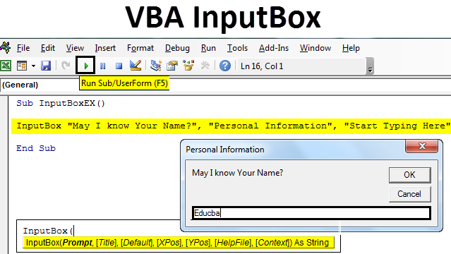VBA InputBox in Excel