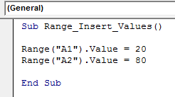VBA Range Example 7-1