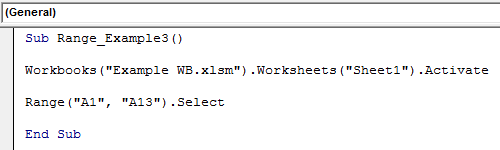 VBA Range Example 3-1
