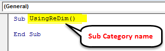 VBA ReDim Example 1-1