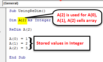 VBA ReDim Example 1-2